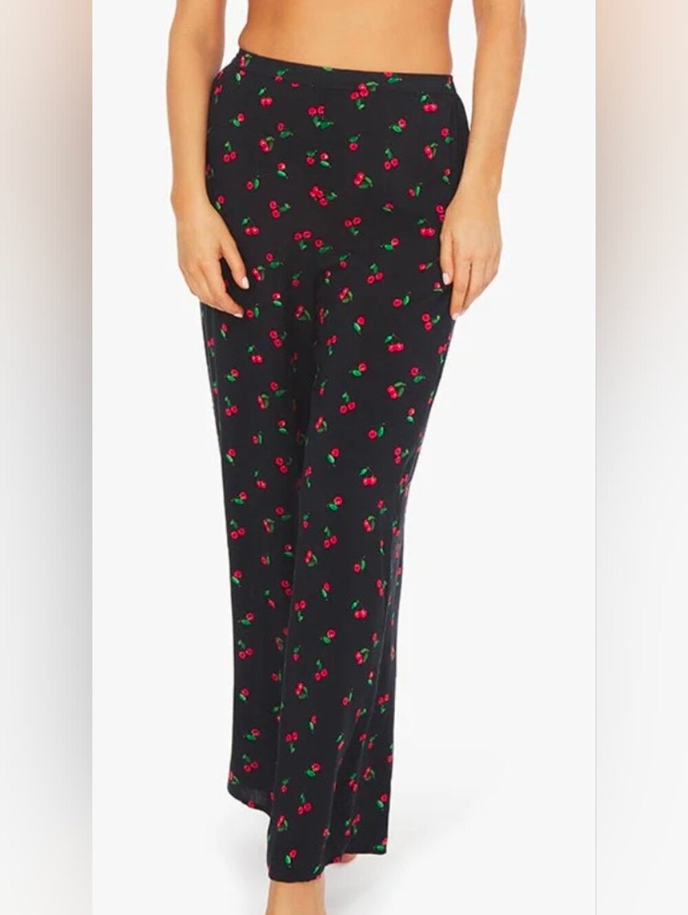 WeWoreWhat Black Cherry Print Pull-On Pants - Picture 2 of 6